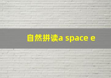 自然拼读a space e